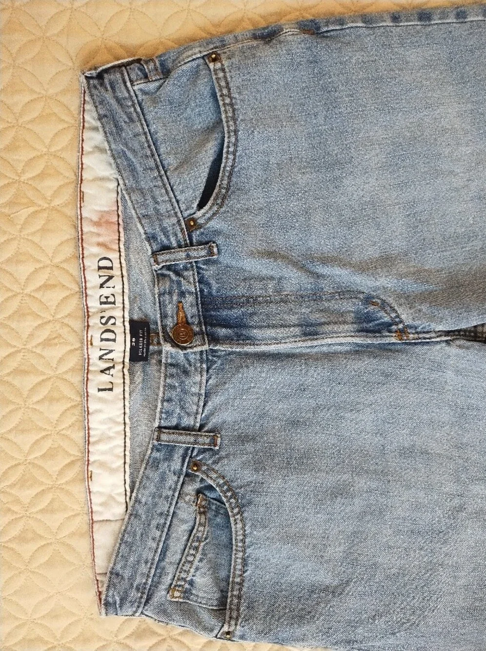 Lands End 90s Vintage Relaxed Fit Jeans Light Wash